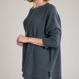 Carmella Knit Sweater-Dark-Grey