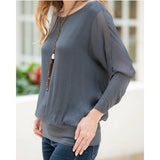 Cassandra Silk Top (Dark-Grey)