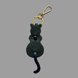Leather Cat Charm-Black