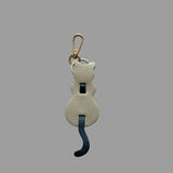 Leather Cat Charm-Ecru