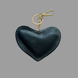 Leather Heart Charm-lg-Black