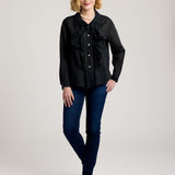 Gemma Cotton Blouse-Black