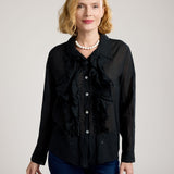 Gemma Cotton Blouse-Black
