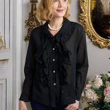 Gemma Cotton Blouse-Black