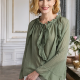 Gloria Cotton Blouse (Sage)