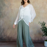 Madelyn Silk Pants (Sage)