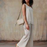 Margarite Leather Camera Bag (Taupe)