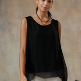 Marianna Silk Top (Black)