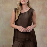 Marianna Silk Top (Espresso)