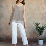 Marianna Silk Top (Taupe)