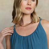 Marina Silk Dress (Aegean Blue)