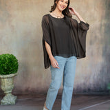 Martina Silk Top (Espresso)