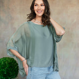 Martina Silk Top (Sage)