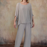 Martina Silk Top (Taupe)