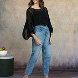 Mona Silk Topper (Black)