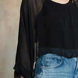 Mona Silk Topper (Black)