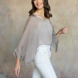 Mona Silk Topper (Taupe)