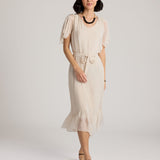 Selena Silk Dress-Ecru-LXL