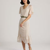 Selena Silk Dress-Ecru-SM