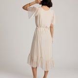 Selena Silk Dress-Ecru-SM