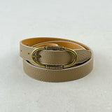 Silvia Leather Belt-Ecru