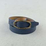 Silvia Leather Belt-French-Blue