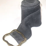 Sutton Suede Belt-Dark-Grey