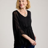 Valeria Silk Blouse-Black