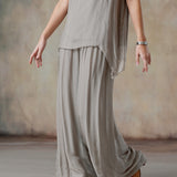 Madelyn Silk Pants (Taupe)