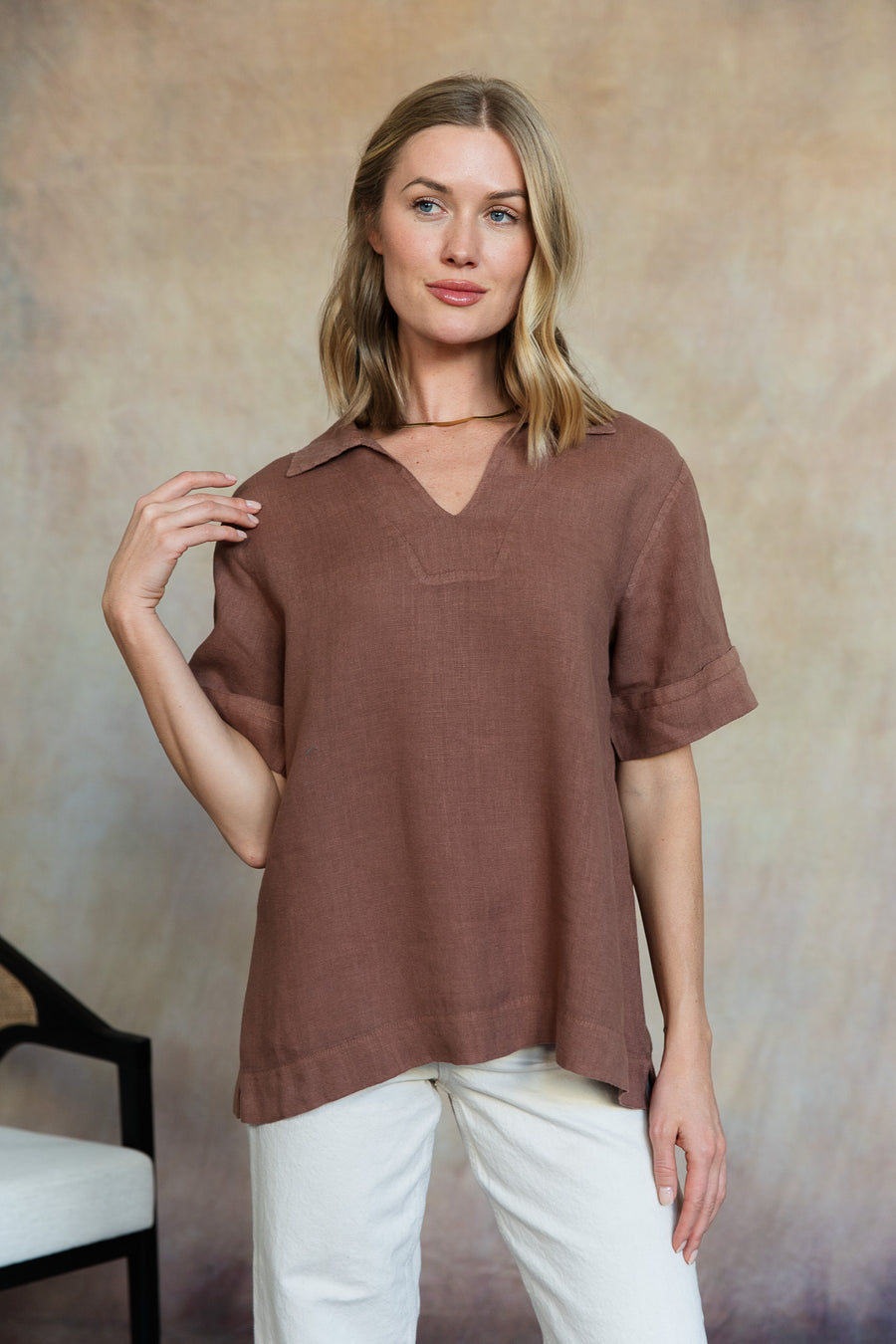 Adele Linen Top