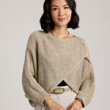 Alessandra Knit Criss Cross Wrap-Beige