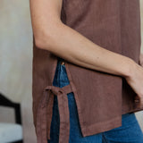 Brina Linen Top (Washed Espresso)