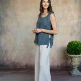 Brina Linen Top (Washed Grey)