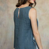 Brina Linen Top (Washed Grey)