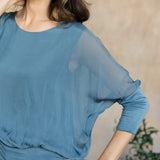 Cassandra Silk Top (Aegean Blue)