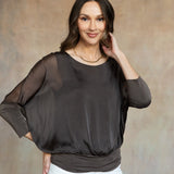 Cassandra Silk Top (Espresso)