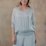 Cassandra Silk Top (Pearl Grey)