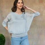 Cassandra Silk Top (Pearl Grey)