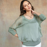 Cassandra Silk Top (Sage)