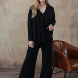 Claudia V-Neck Sweater (Black)