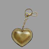 Leather Heart Charm-Gold