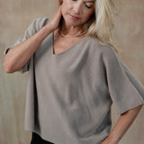 Coletta Short Sleeve Sweater (Taupe)
