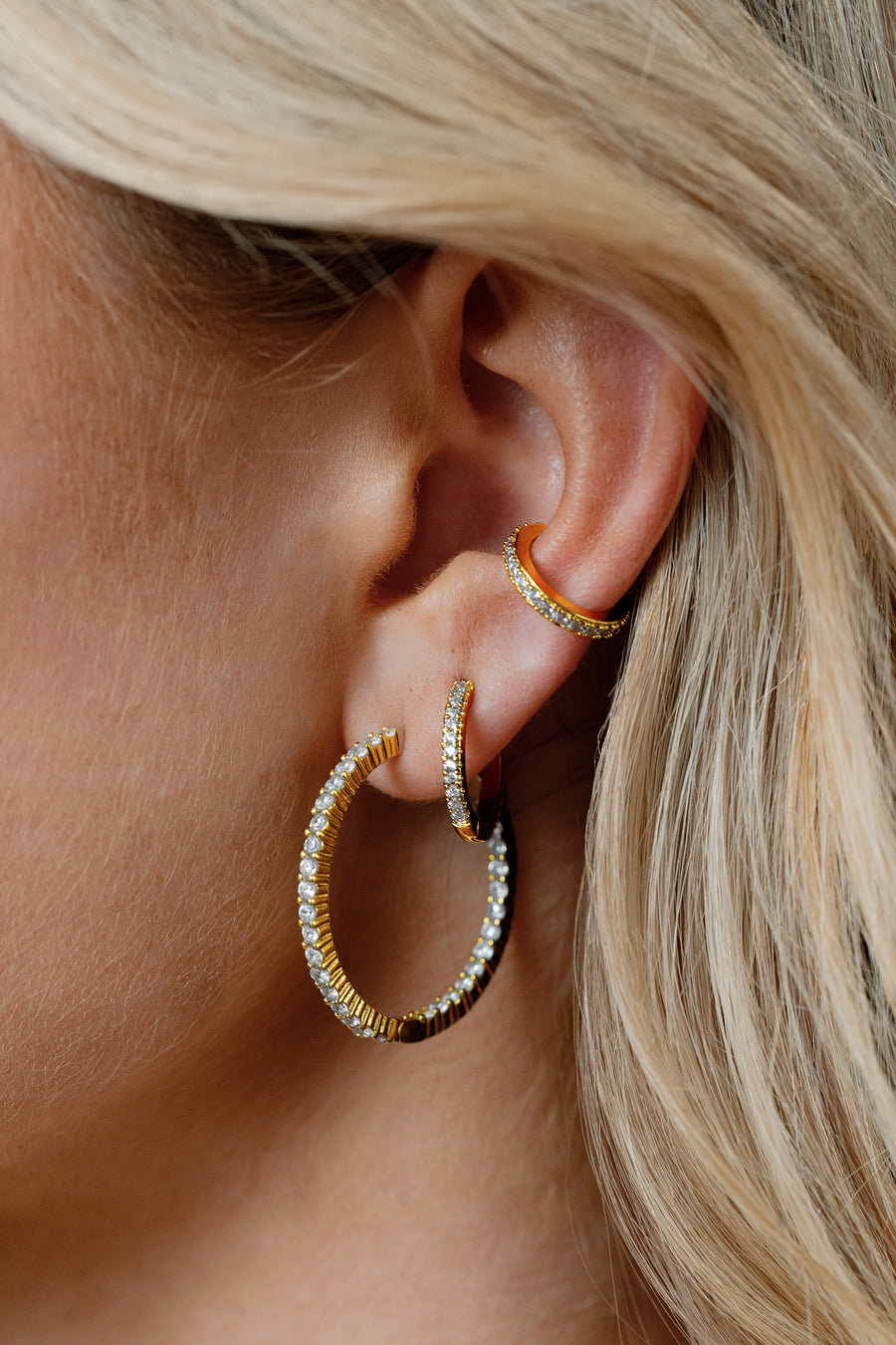 Eliza Pavé Hoop Earrings