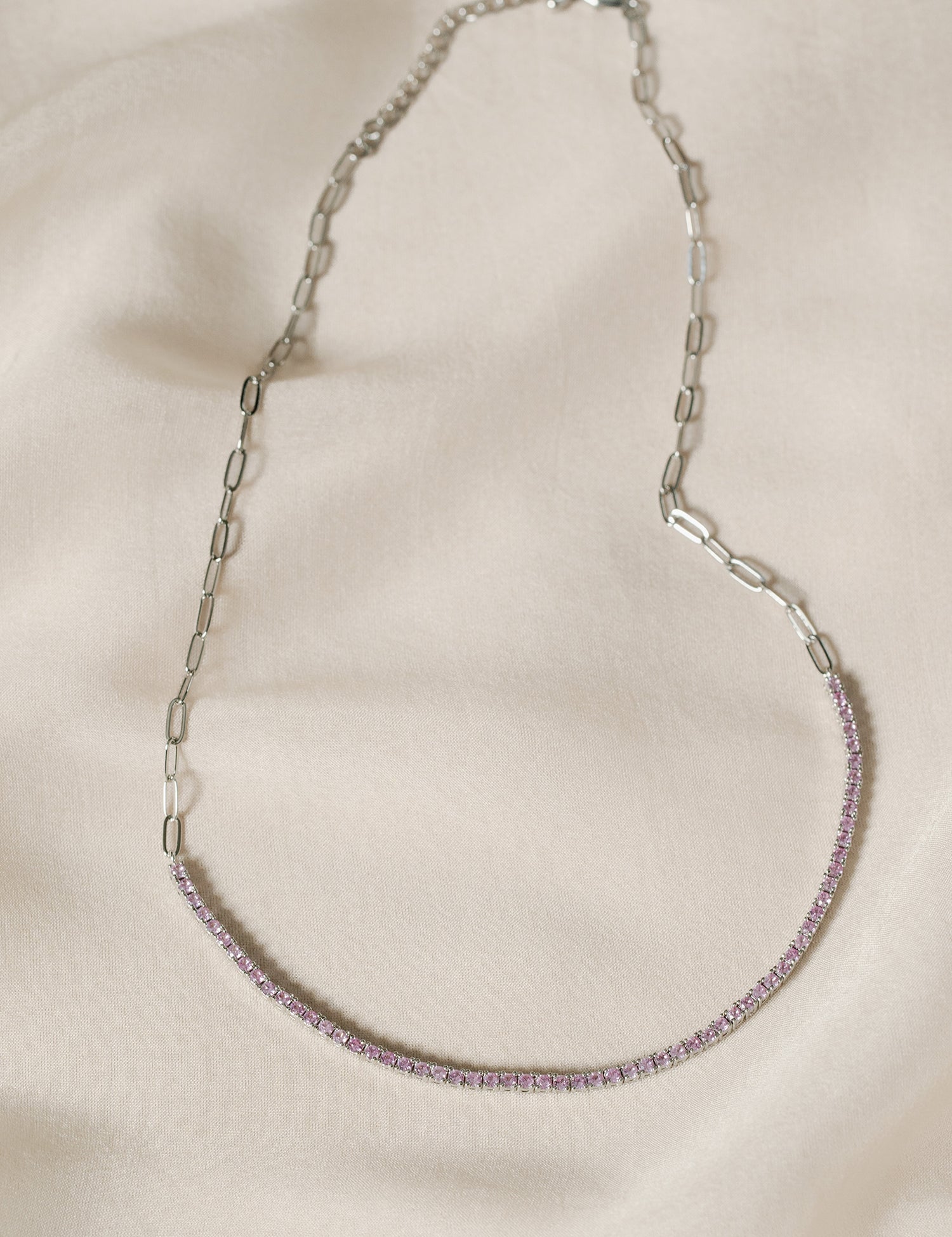 Elizabeth Pavé Paperclip Necklace