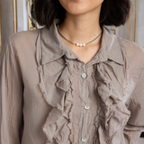 Gemma Cotton Blouse-Taupe
