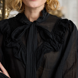 Gianna Cotton Blouse-Black