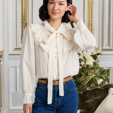 Gianna Cotton Blouse-Ecru