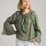 Gloria Cotton Blouse (Sage)