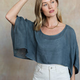 Lana Linen Topper (Washed Grey)