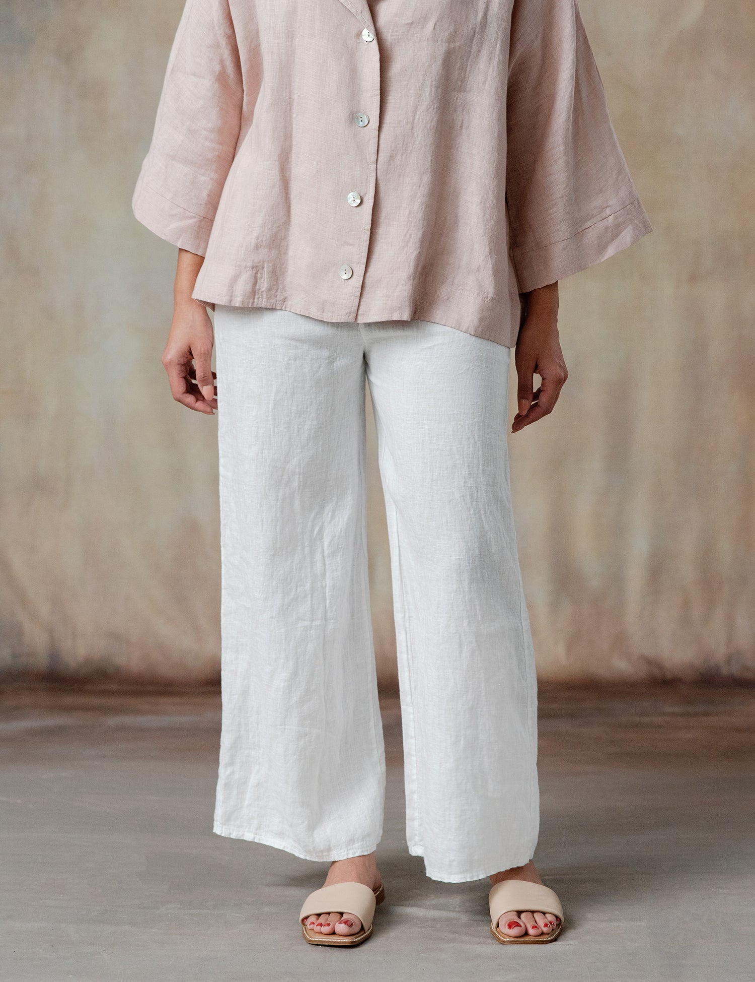 Lenore Linen Pants (White)